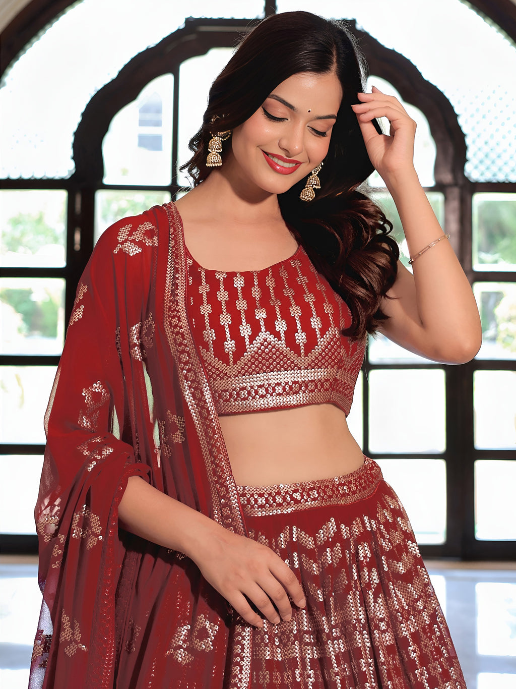 MAROON LEHENGA CHOLI