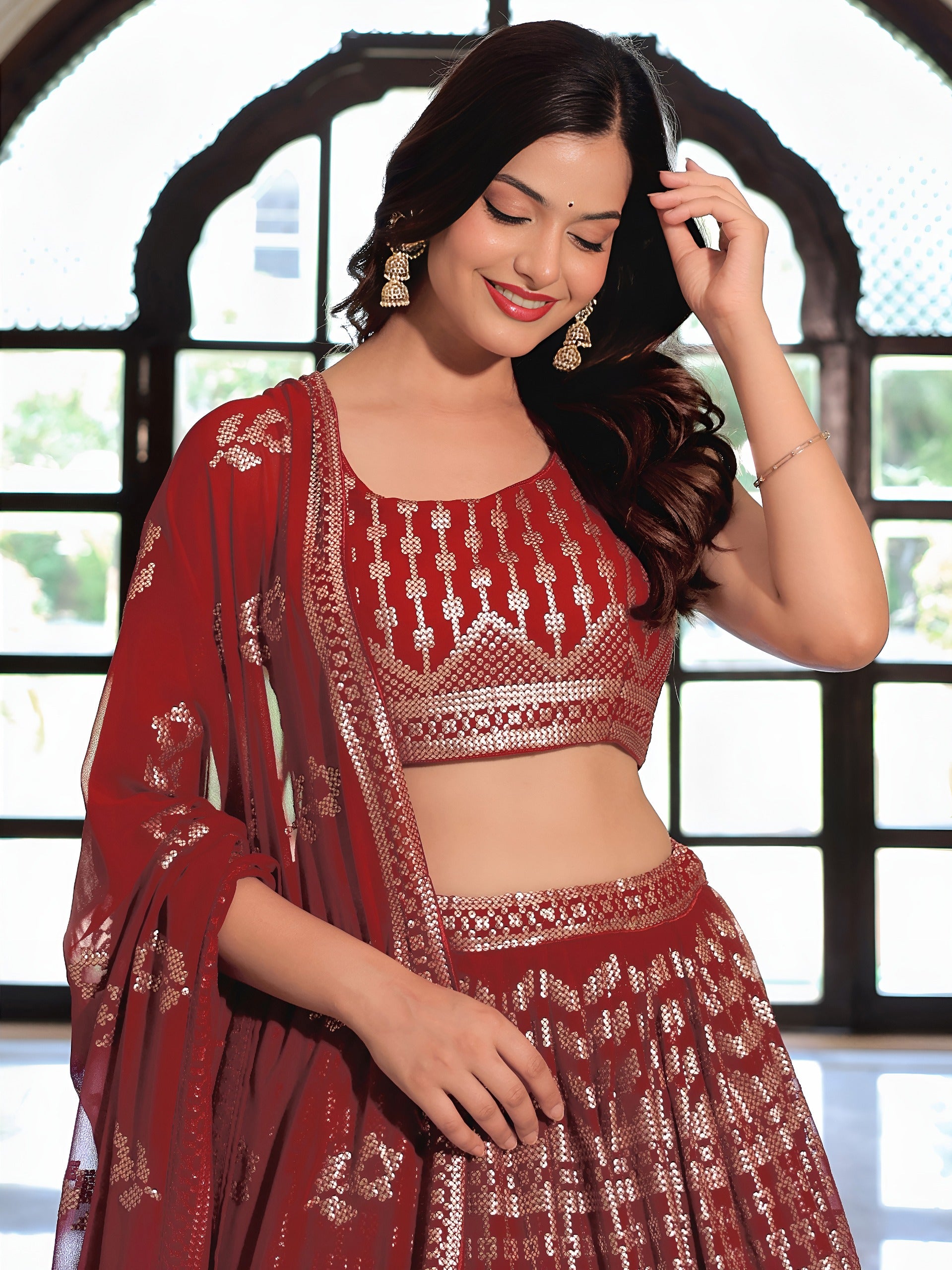 MAROON LEHENGA CHOLI