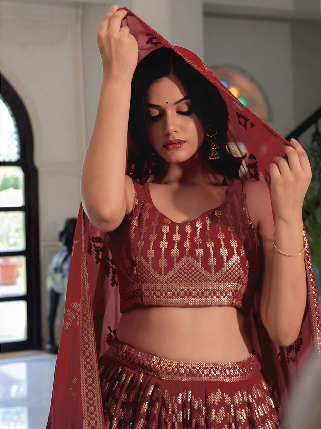 MAROON LEHENGA CHOLI