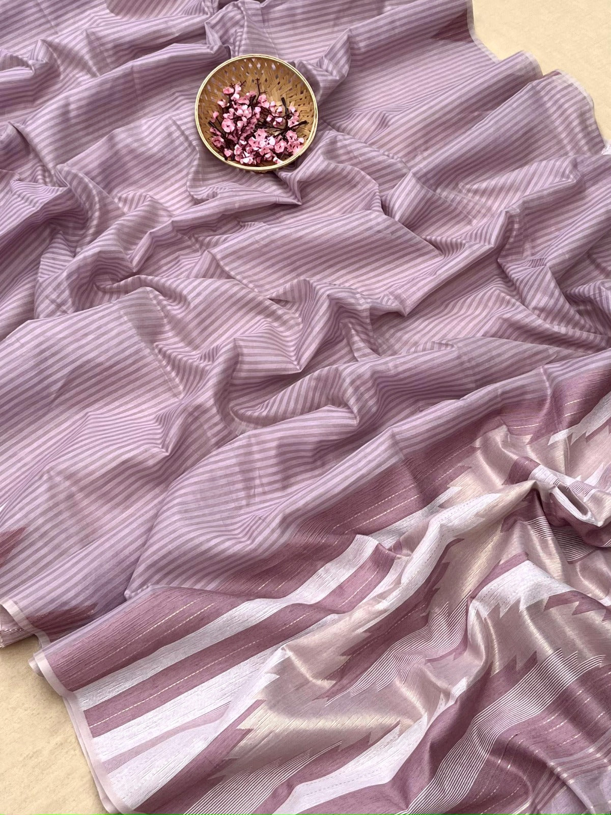 lavender Premium Soft Mulmul Cotton Saree