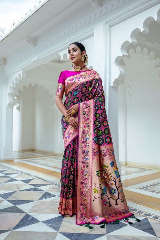Pink Soft Paithani Silk Saree