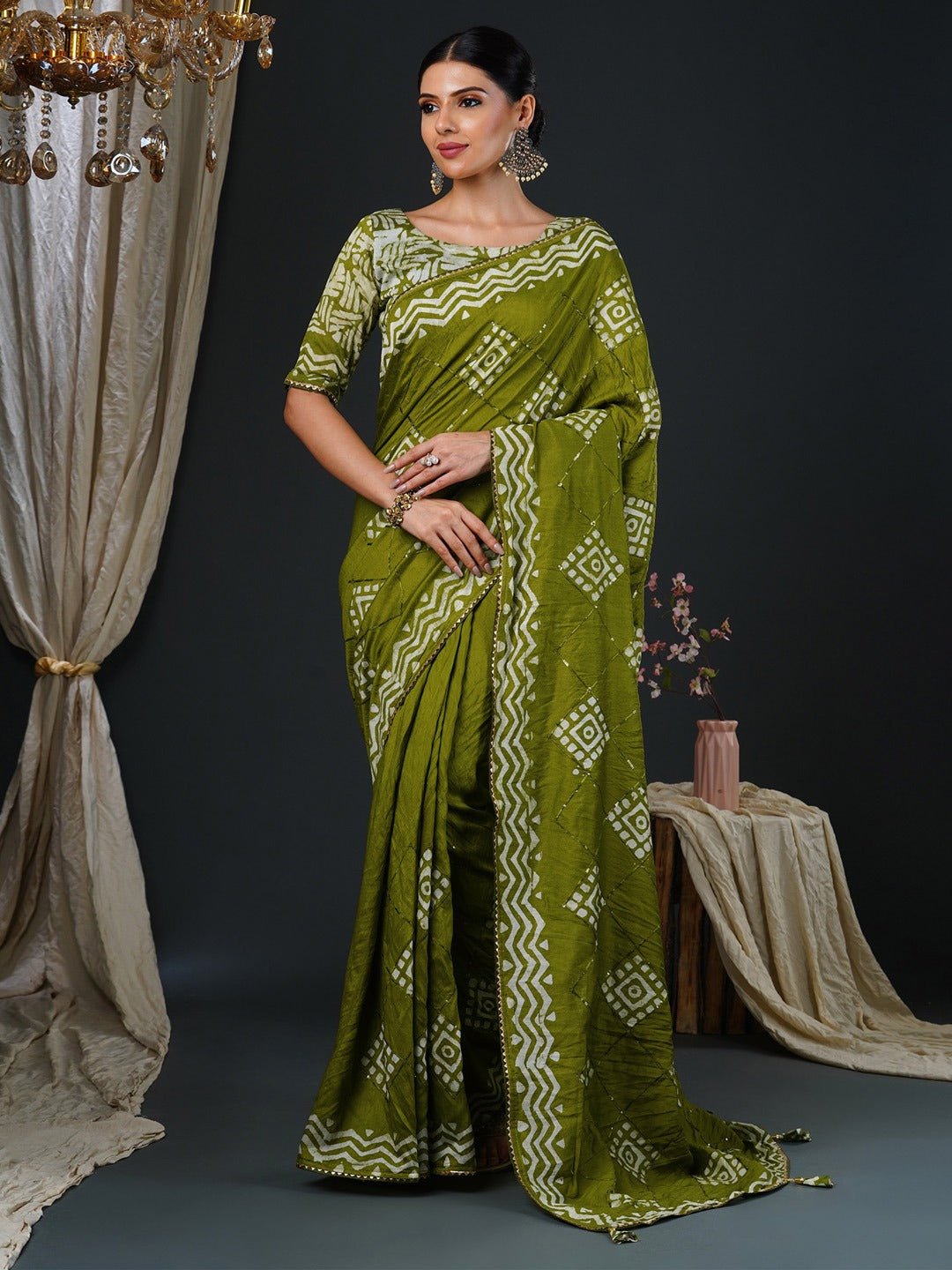 Sequins Silk Saree