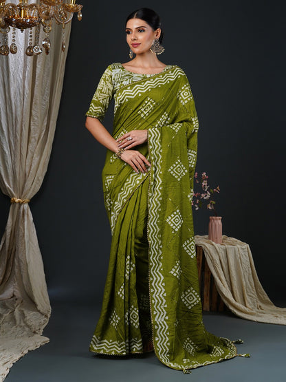 Sequins Silk Saree