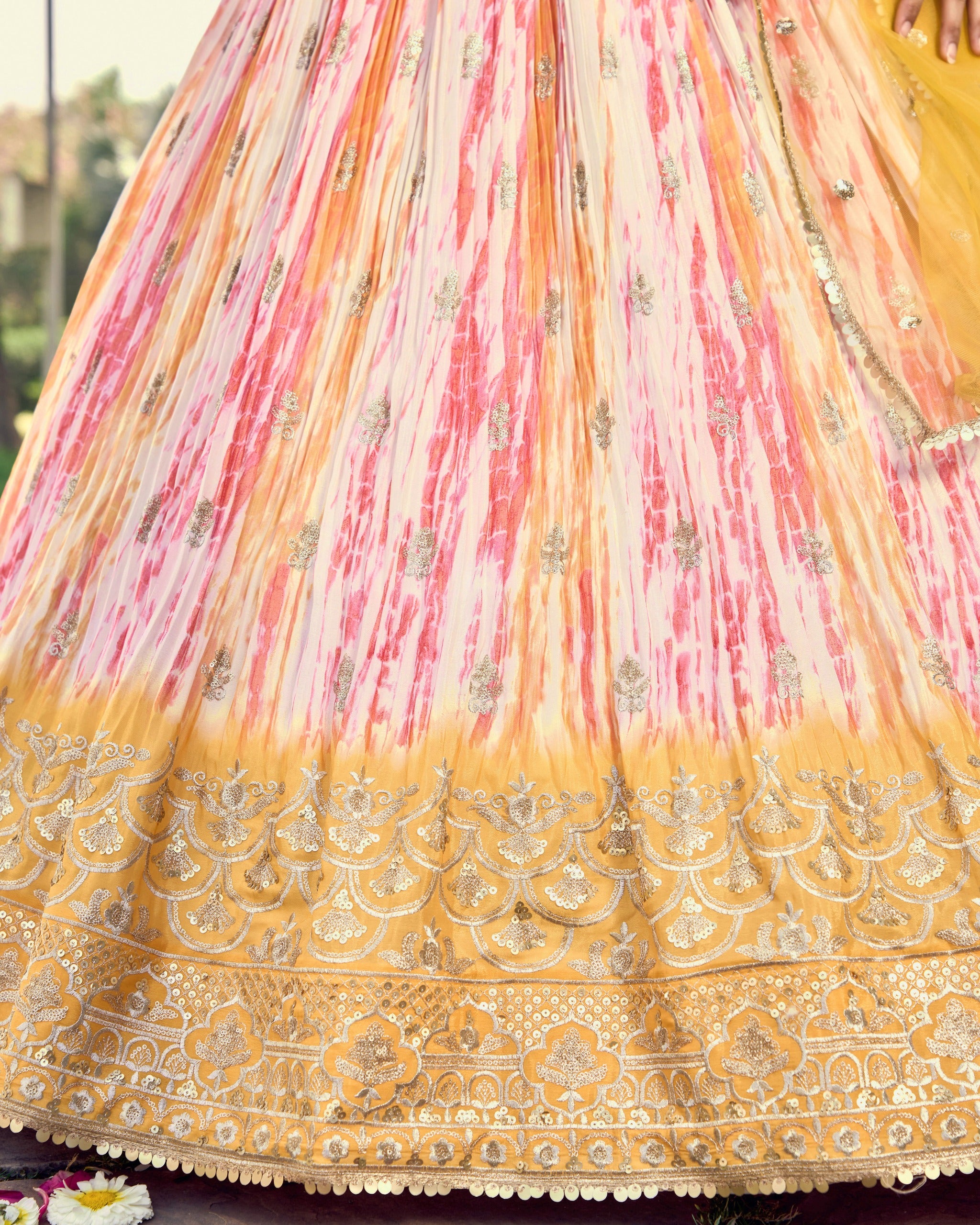 CORN YELLOW SILK LEHENGA CHOLI