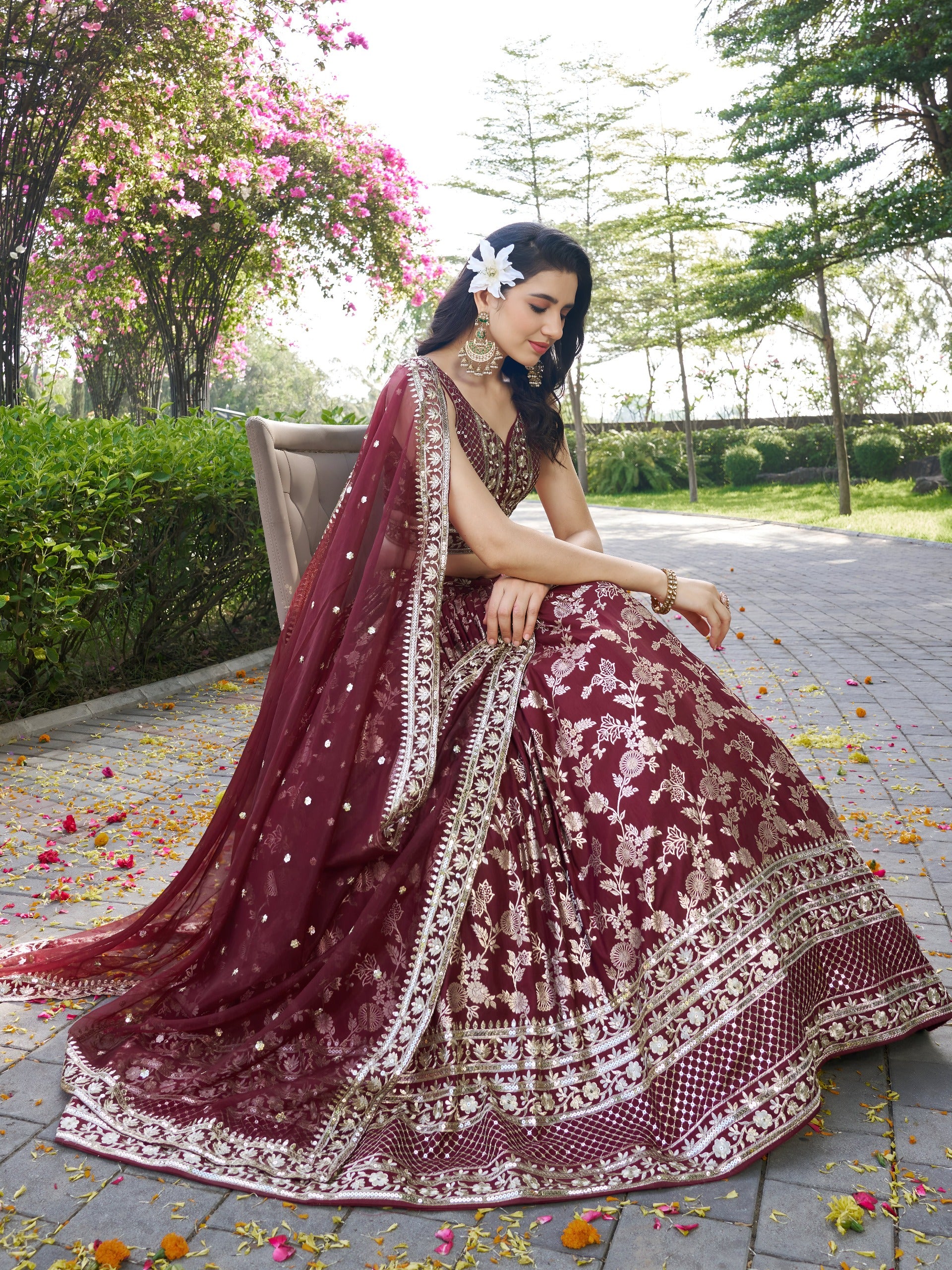 ROYAL MAROON LEHENGA CHOLI