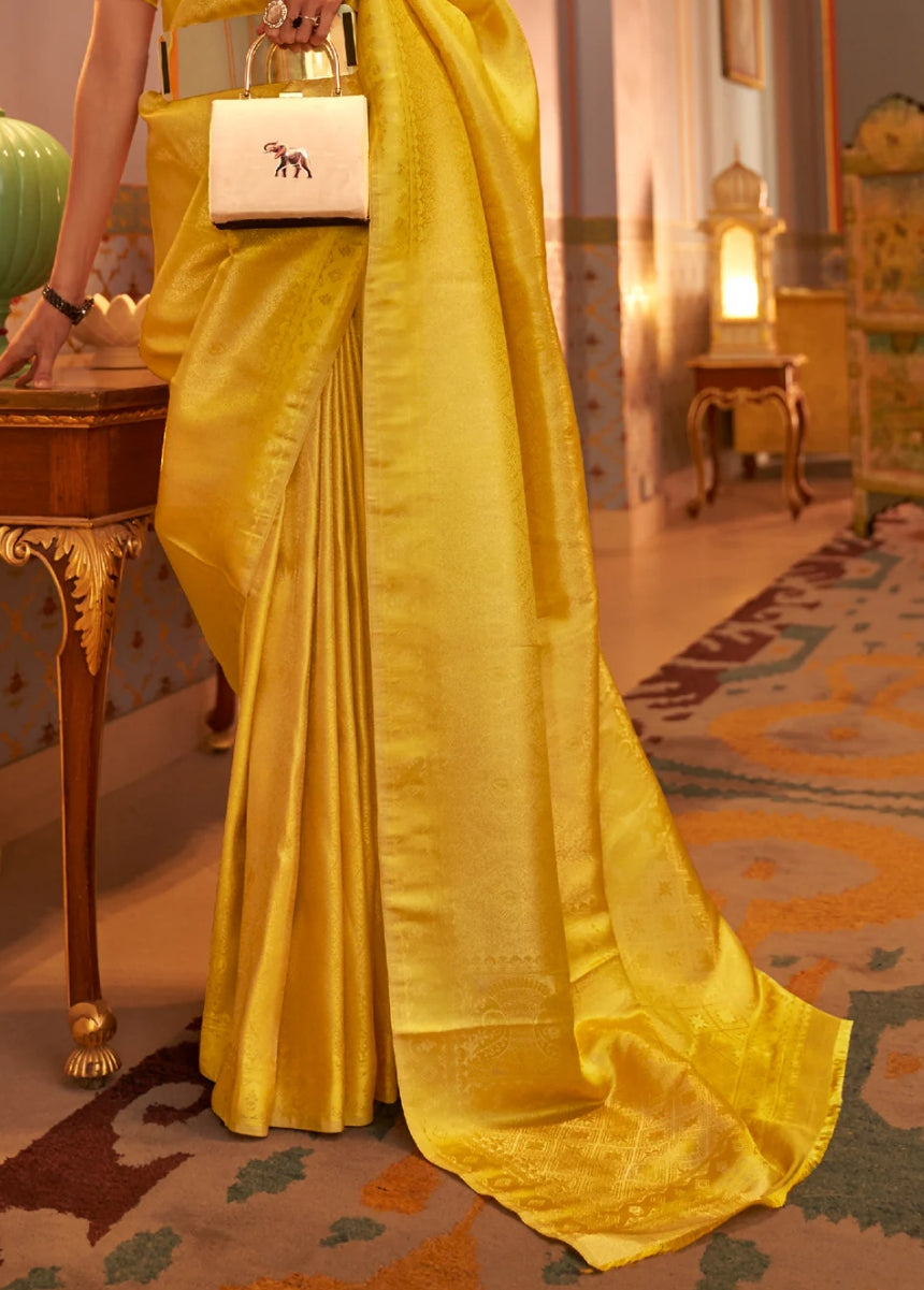 Yellow Woven Kanjivaram Silk Saree