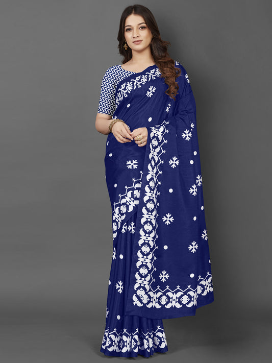 Berry Blue Dola Silk Saree