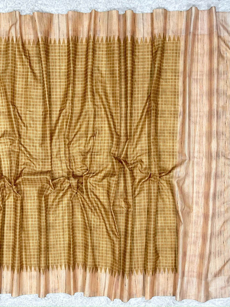 Cider Orange Desi Tussar Silk Saree