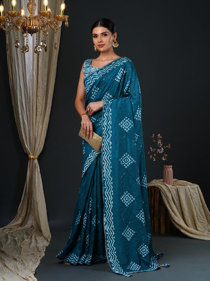Sequins Silk Saree