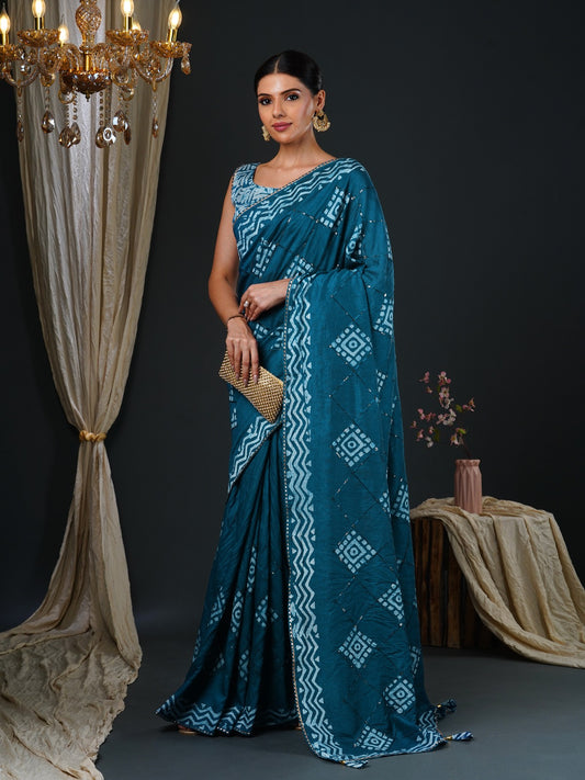 Sequins Silk Saree