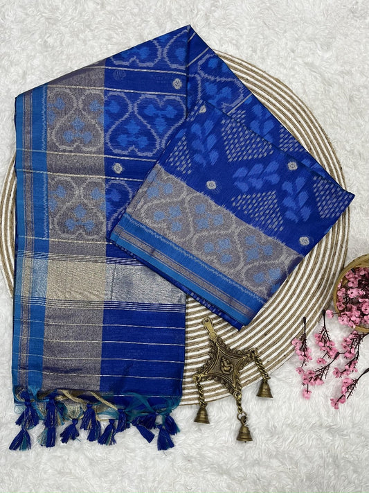 Egyptian Blue Tussar Silk Saree