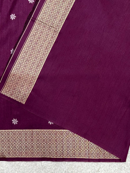 Grape Violet Kosa Silk Saree