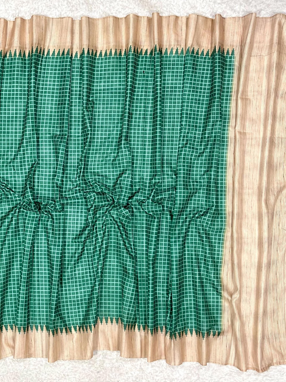 Jade Green Desi Tussar Silk Saree