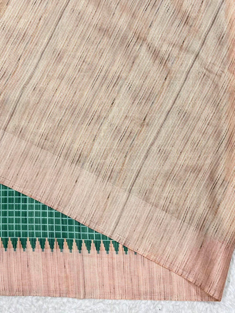 Jade Green Desi Tussar Silk Saree