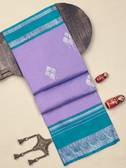 Lavender Banarasi Silk Saree