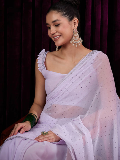 Lavender Georgette Saree
