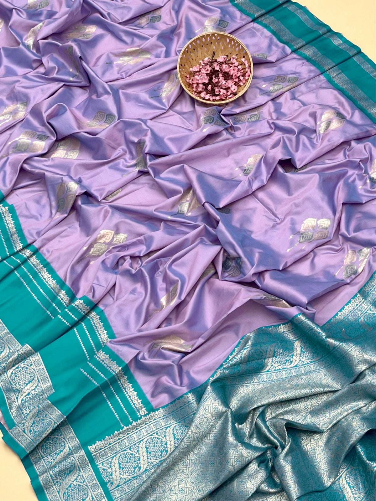 Lavender Banarasi Silk Saree