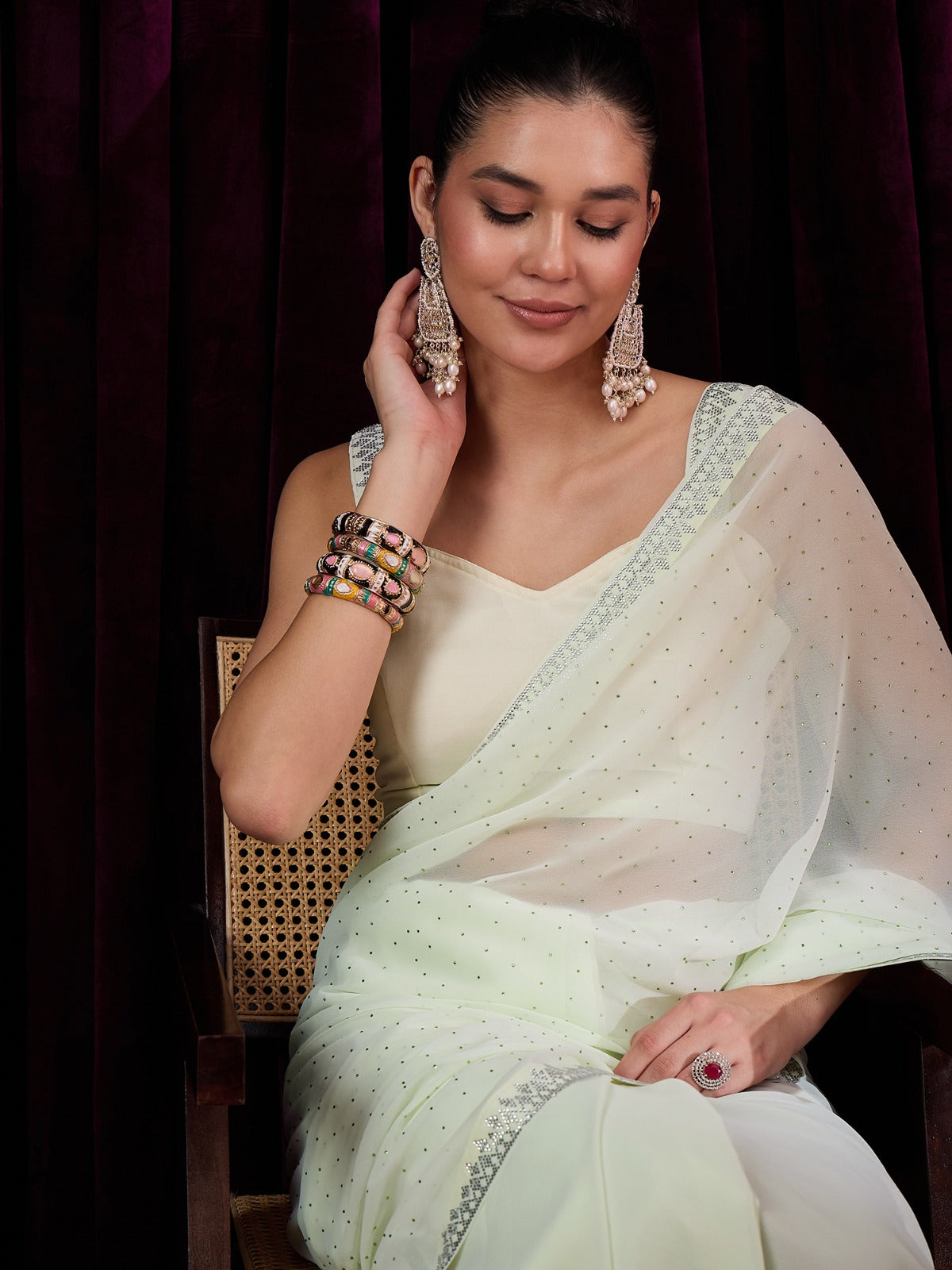 Light Green Georgette Saree