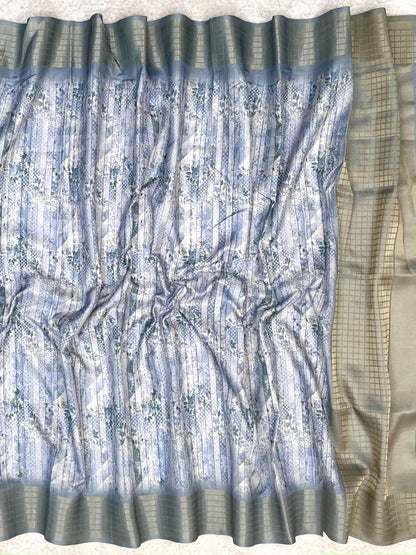 Maya Blue Premium Tussar Silk Saree