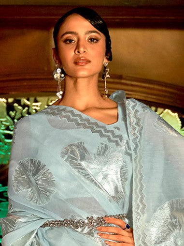 Mint Green Modal Silk Saree