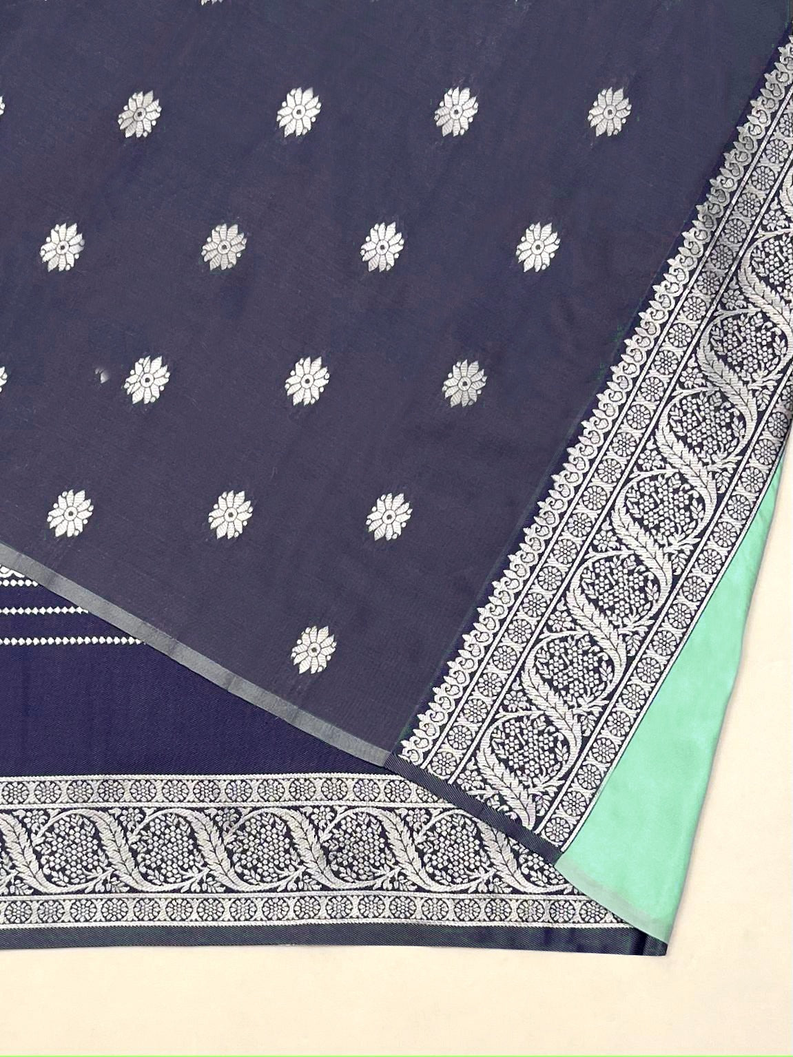 Mint Green Banarasi Silk Saree