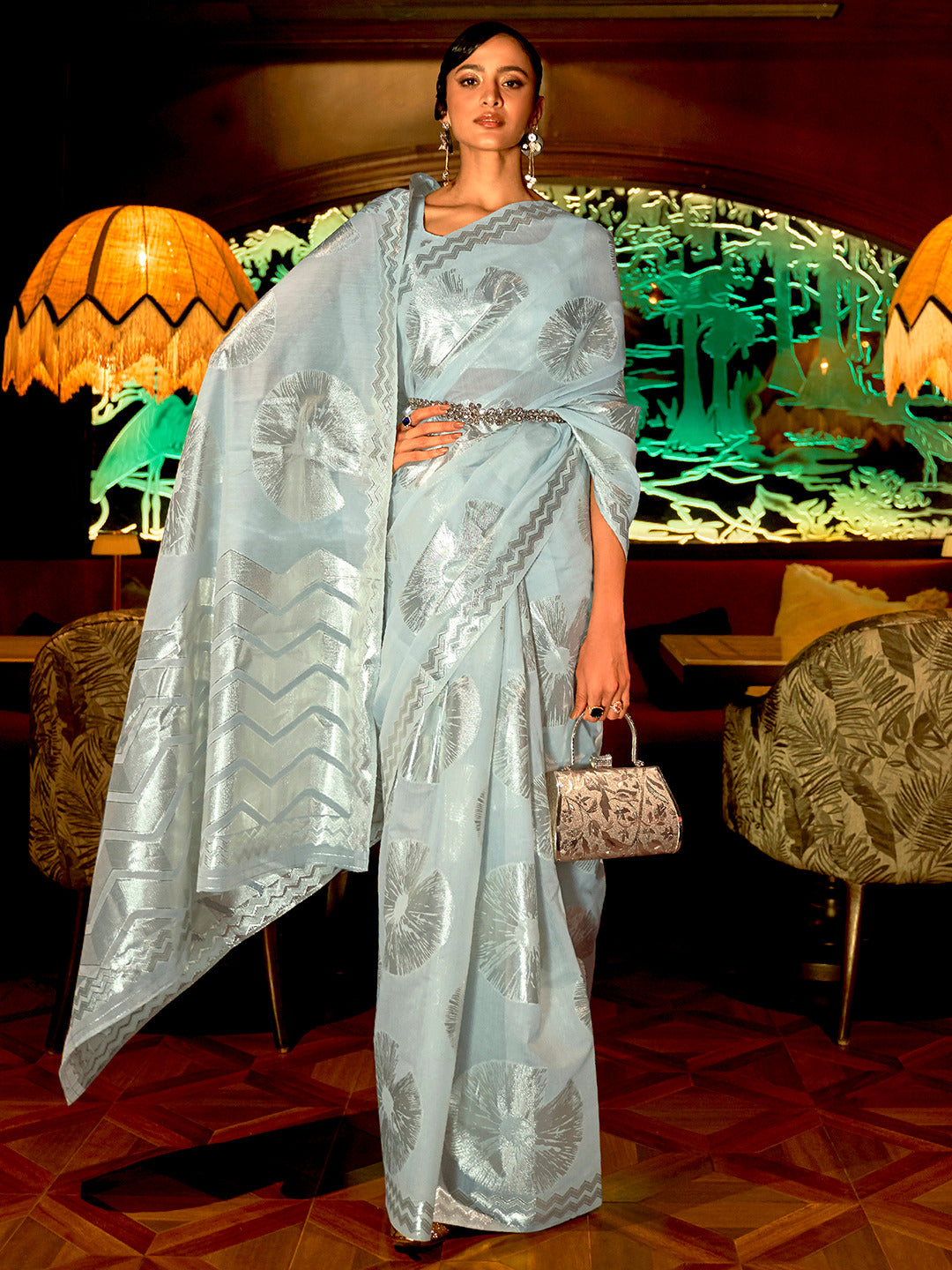 Mint Green Modal Silk Saree