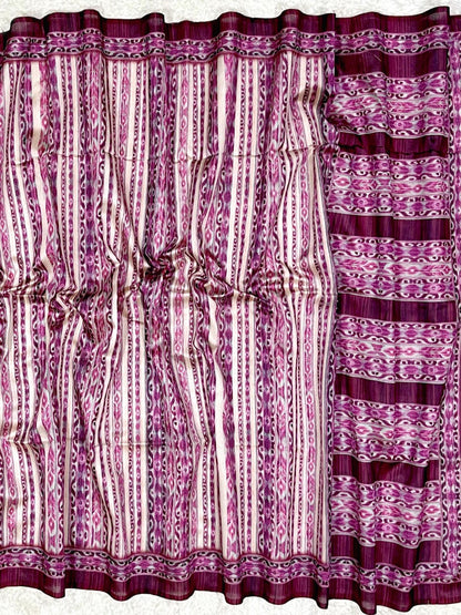 Mulberry Violet Tussar Silk Saree