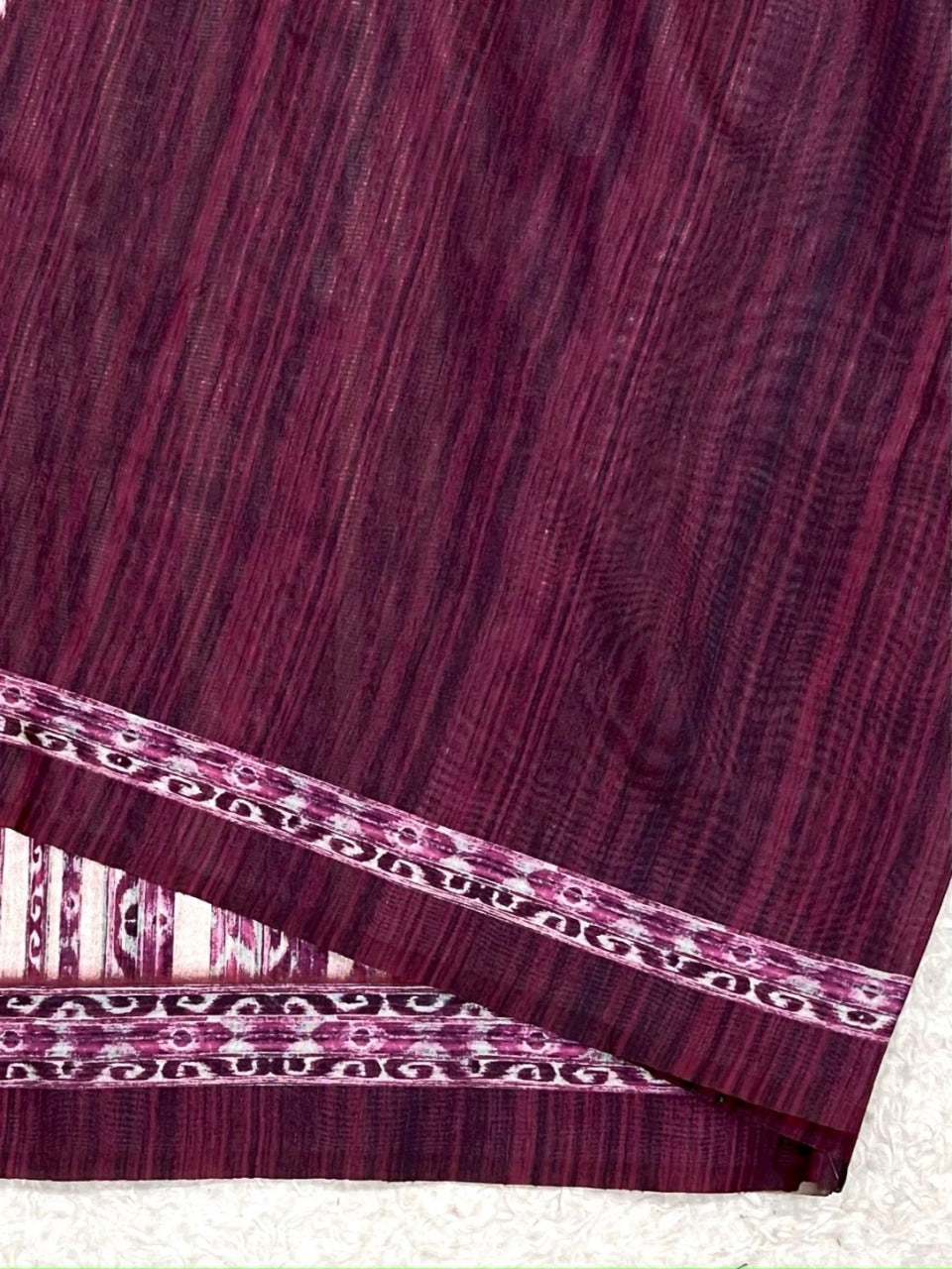 Mulberry Violet Tussar Silk Saree