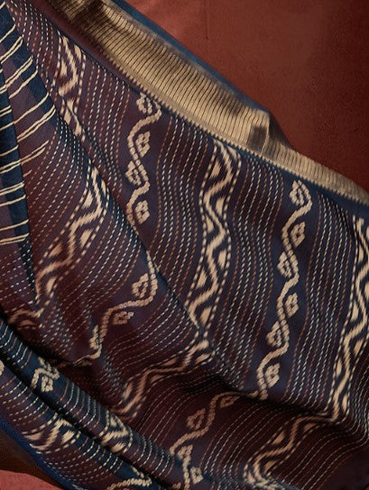 Navy Blue Sungudi Silk Saree