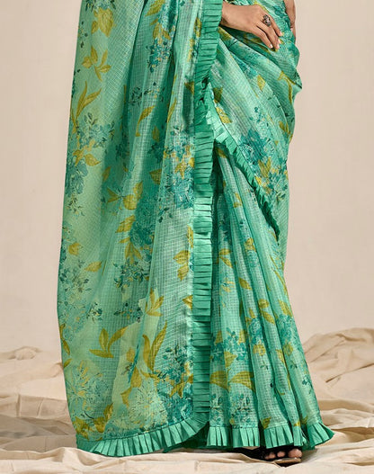 Parakeet Green Kota Cotton Saree