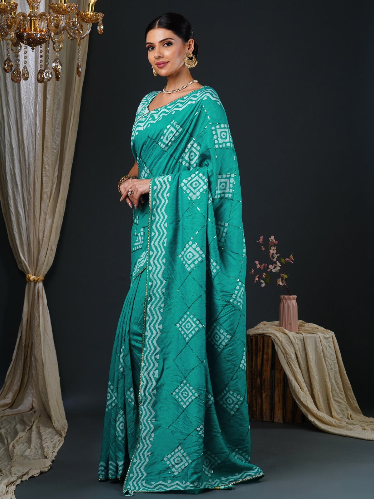 Sequins Silk Saree