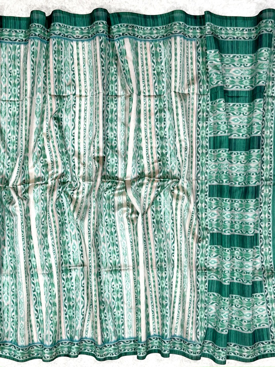 Peacock Green Tussar Silk Saree