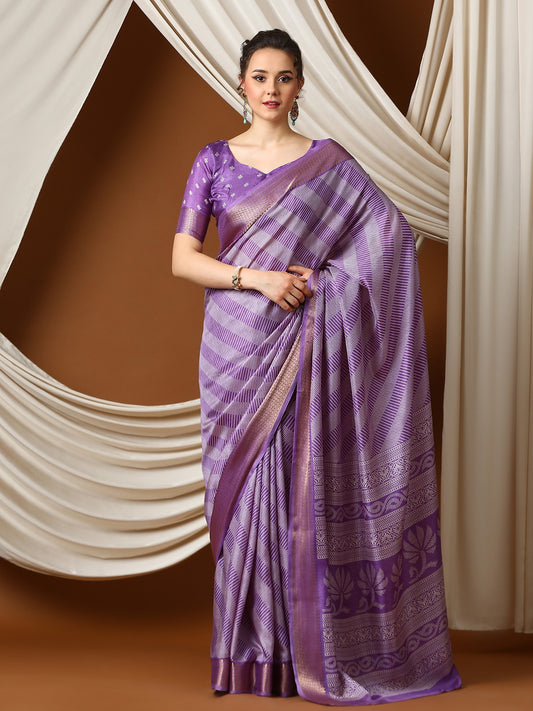 Plum Violet Sungudi Dola Silk Saree
