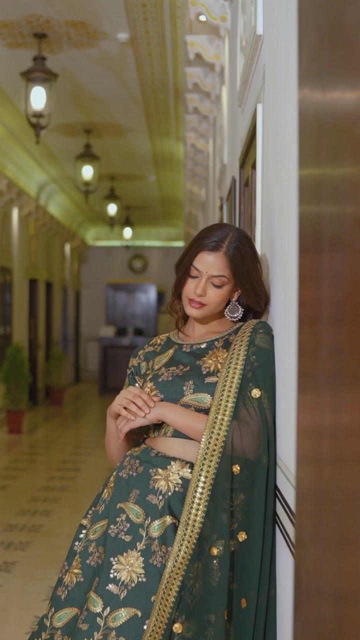 DARK GREEN LEHENGA CHOLI