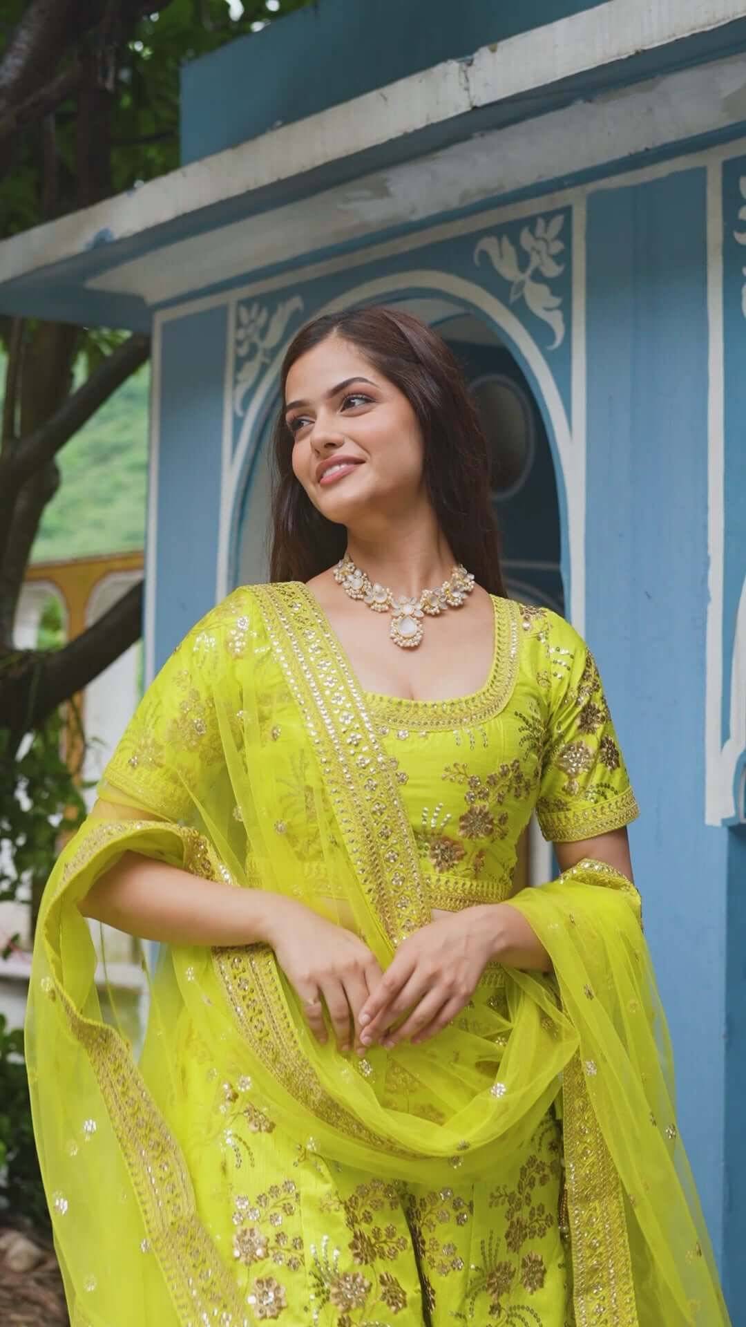 Neon Green Lehenga Choli