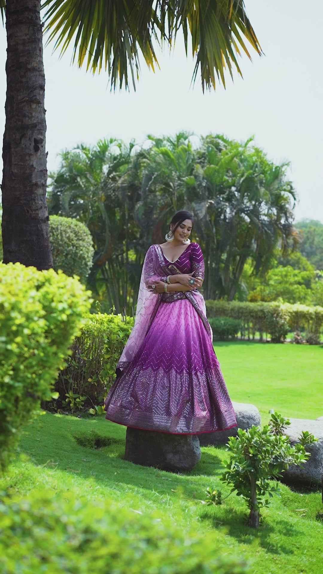 GRAPE VIOLET SILK RECEPTION LEHENGA CHOLI