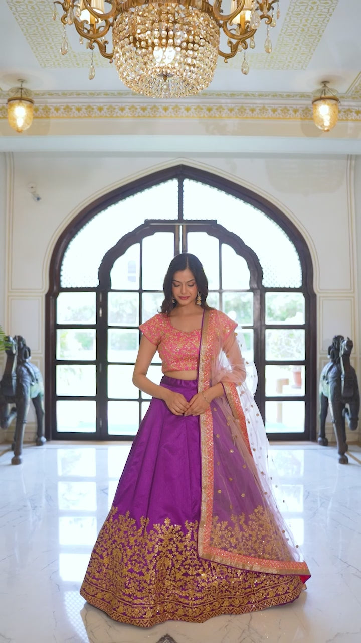 PURPLE & PINK LEHENGA CHOLI
