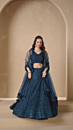 PEACOCK BLUE LEHENGA CHOLI