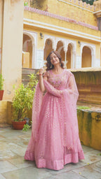 PINK EMBROIDERED LEHENGA CHOLI