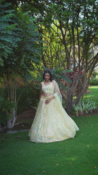 BANANA YELLOW HEAVY SEQUINS LEHENGA