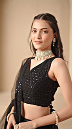 CHARCOAL BLACK LEHENGA CHOLI