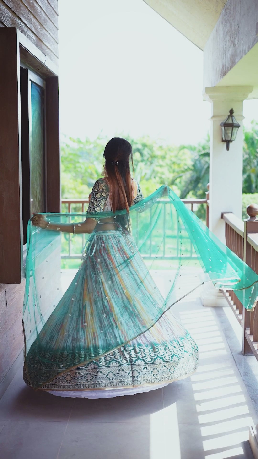 GREEN MEHENDI SILK LEHENGA CHOLI