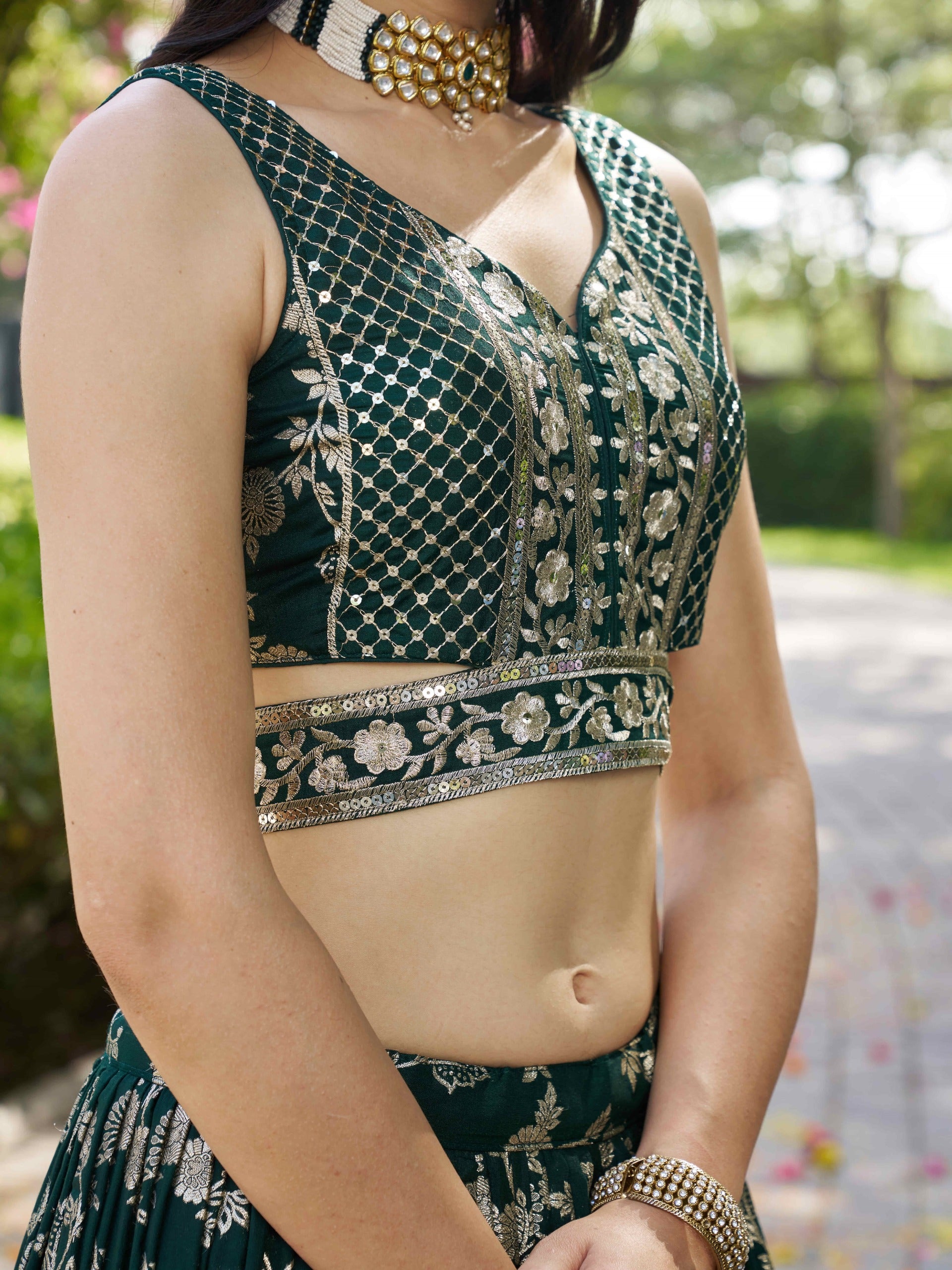 GREEN LEHENGA
