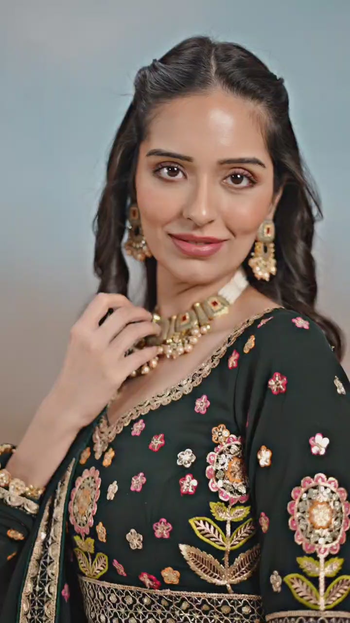 DARK GREEN WEDDING LEHENGA