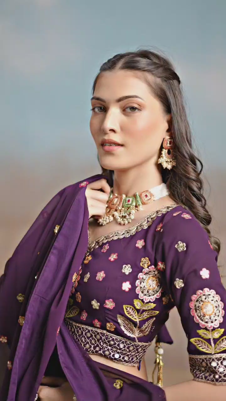 GRAPE PURPLE WEDDING LEHENGA