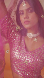 RANI PINK GEORGETTE WEDDING LEHENGA