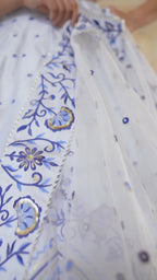 WHITE & BLUE LEHENGA CHOLI