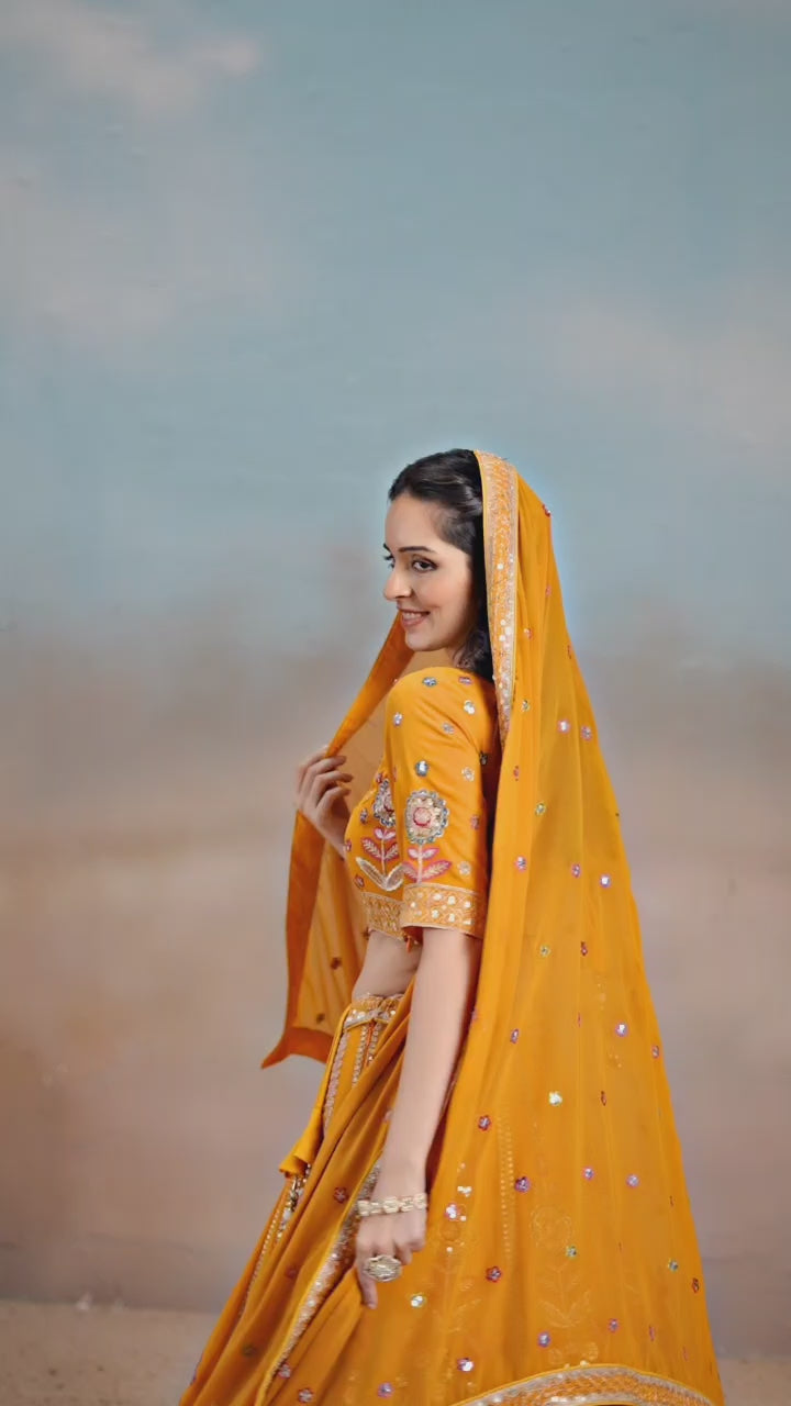 MUSTARD YELLOW LEHENGA CHOLI