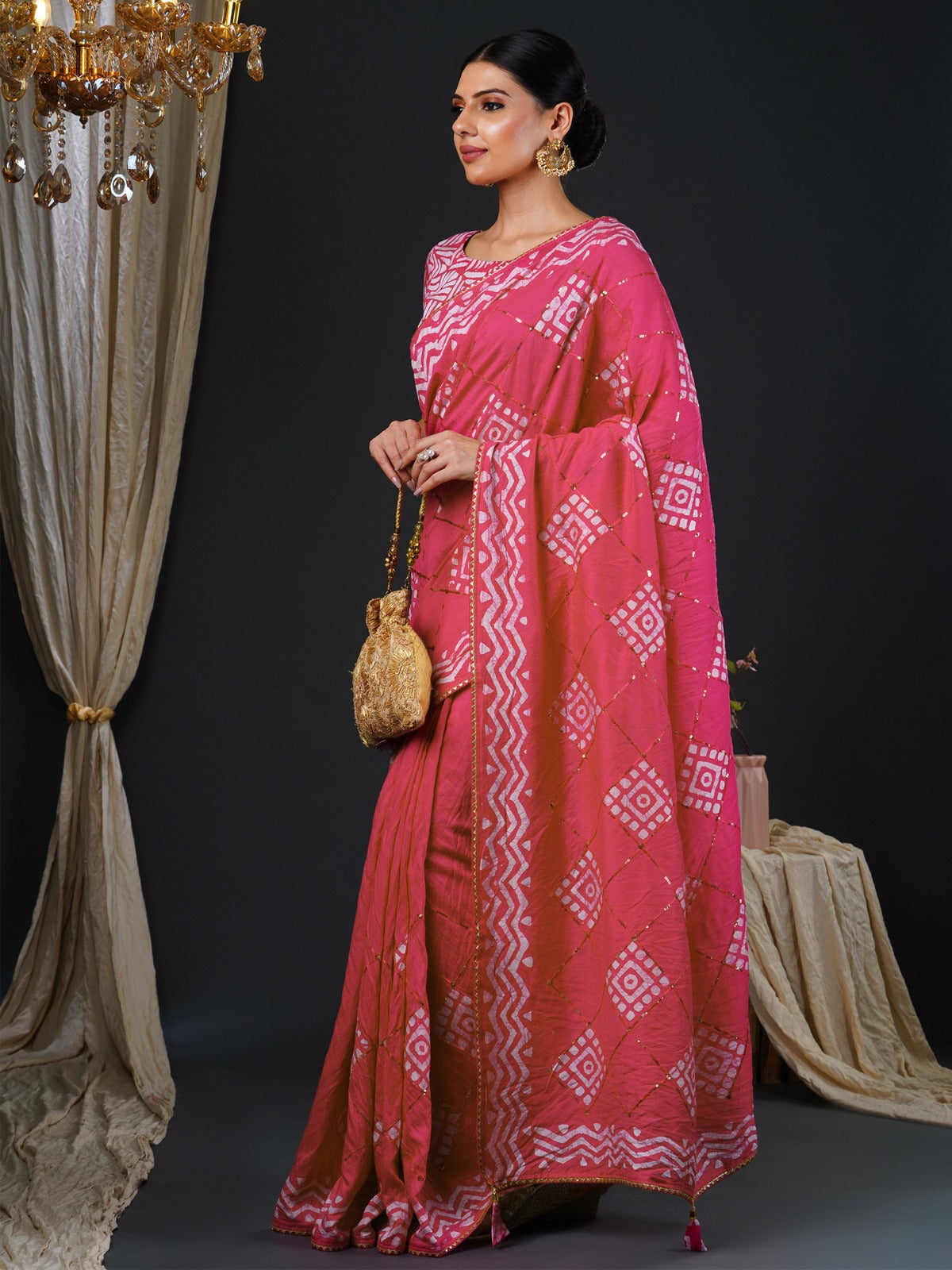 Sequins Silk Saree