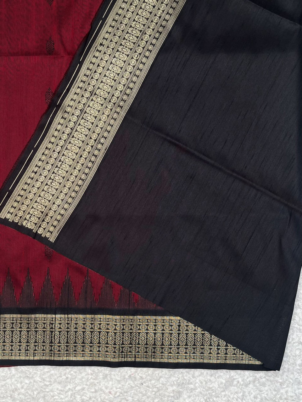 Rose Red Desi Tussar Silk Saree